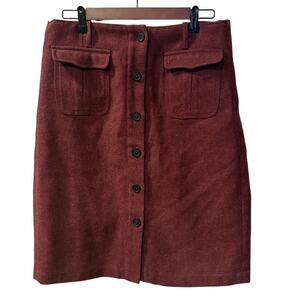 Burberry London Women’s Burgundy Wool Skirt Size 12